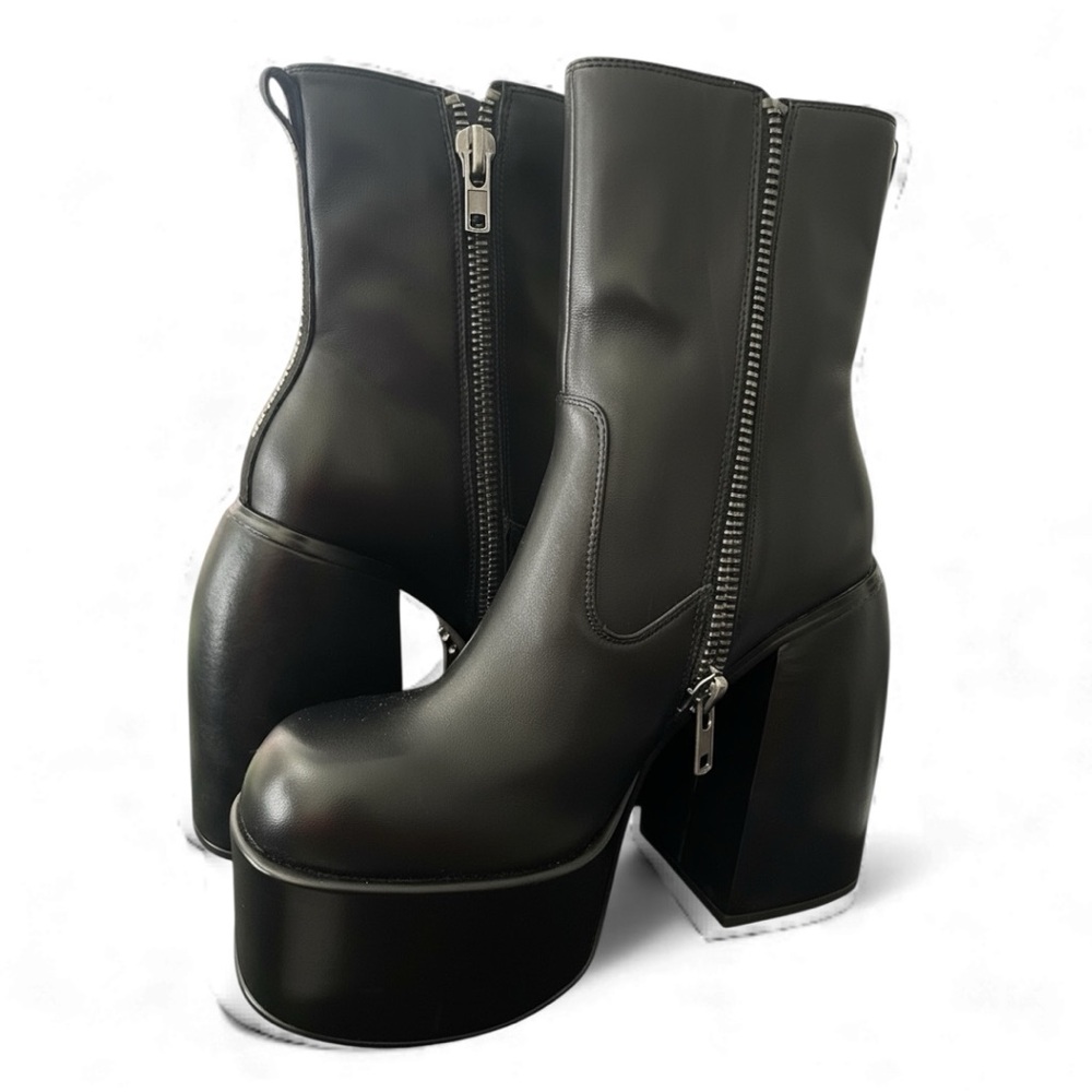 Naked Wolfe Jailbreaker Chunky AF  Black Platform Ankle Boots size 9 - Picture 3 of 11